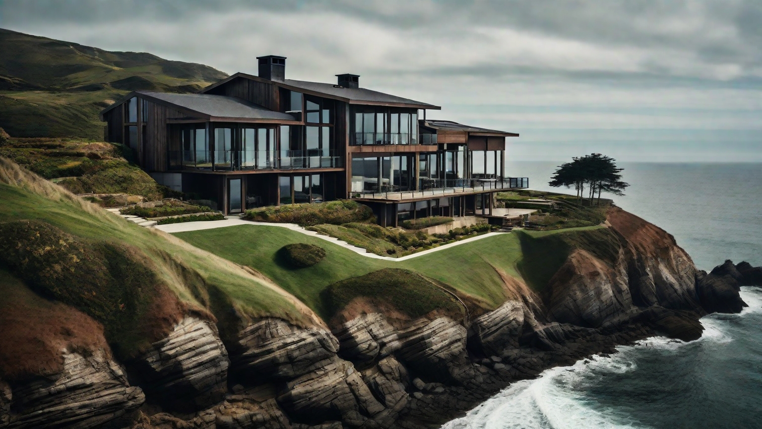 house in a hill of coast