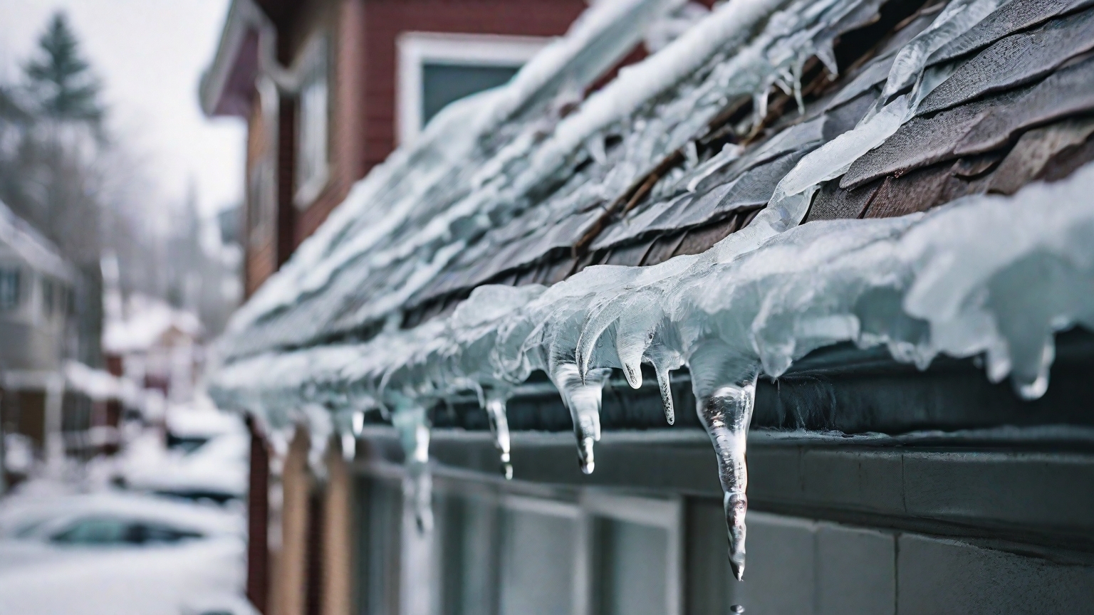 Ice Dams in a gutter