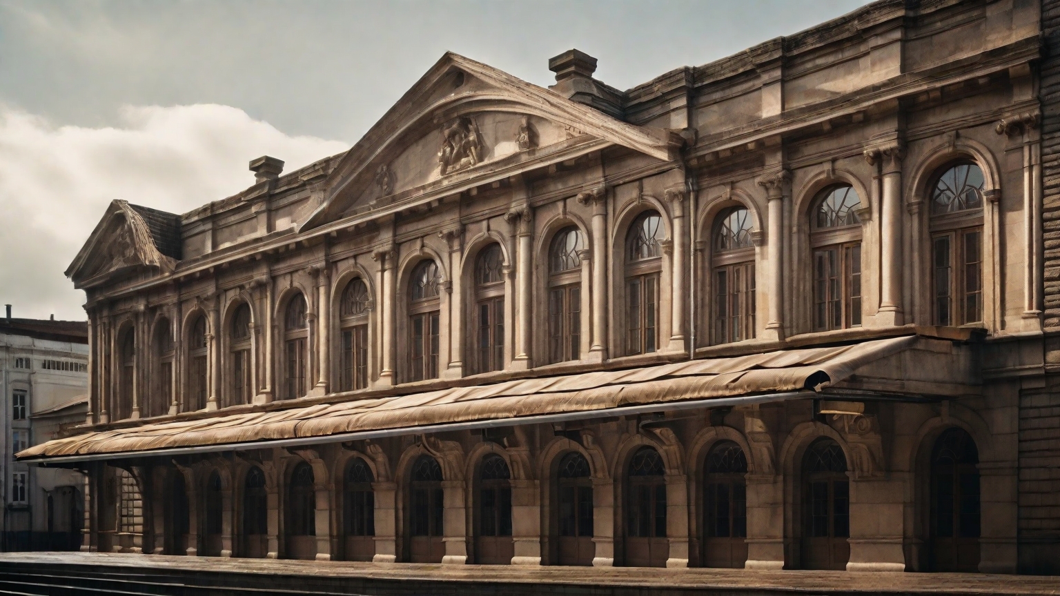 historical building with big gutters