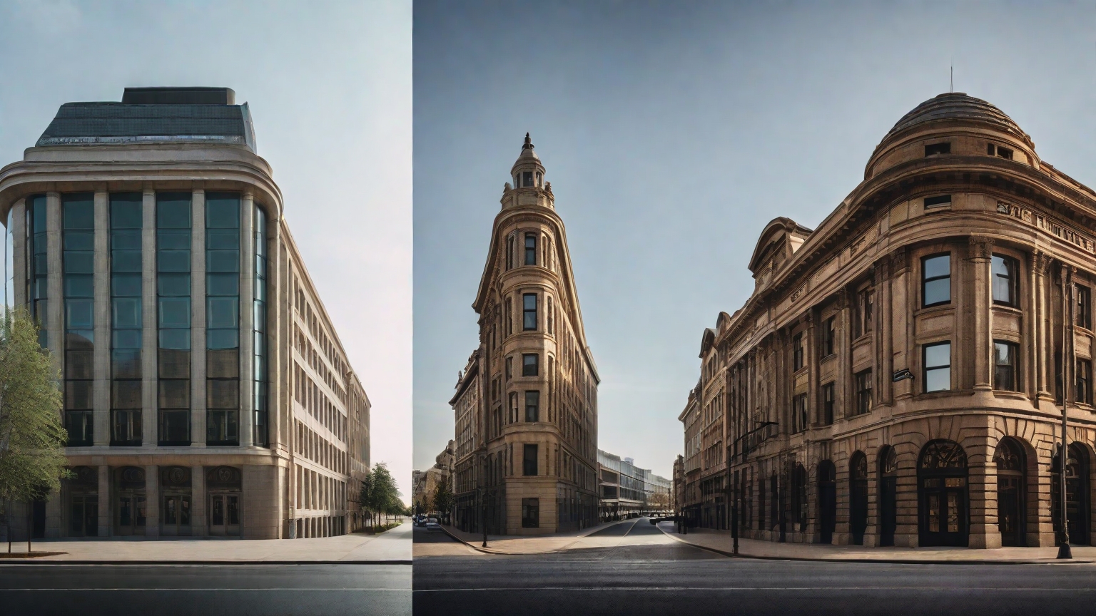 modern building vs historical building