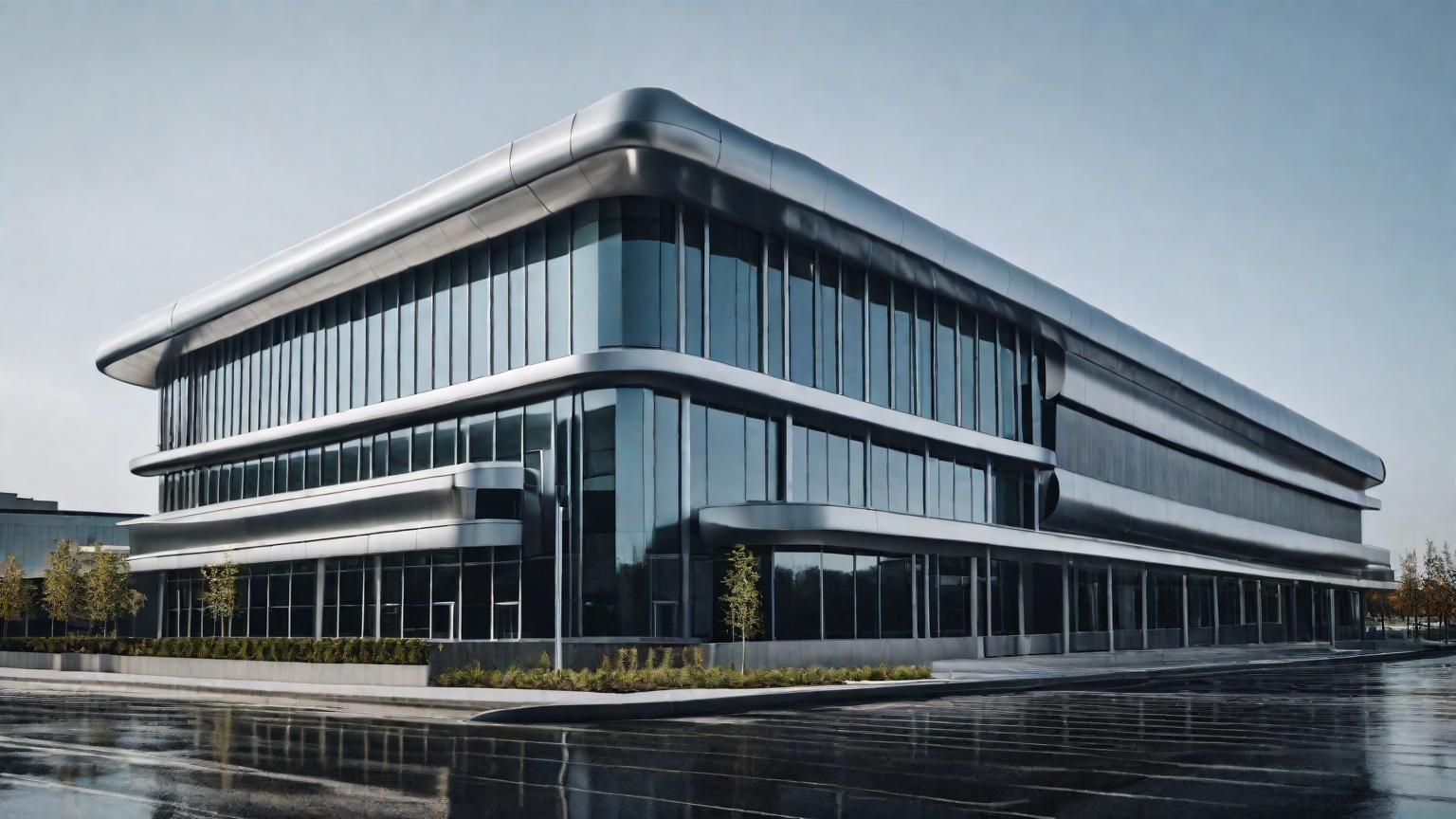 modern building with big gutters,